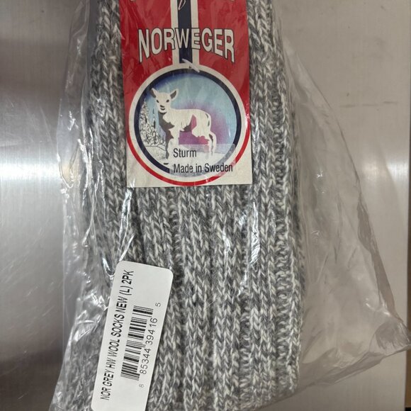 2 Pairs Mil-Tec Norwegian Wool Socks Grey 42-43, Large, Gray, New - Picture 2 of 3